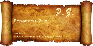 Poparadu Zia névjegykártya